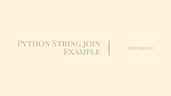 Python String join Example