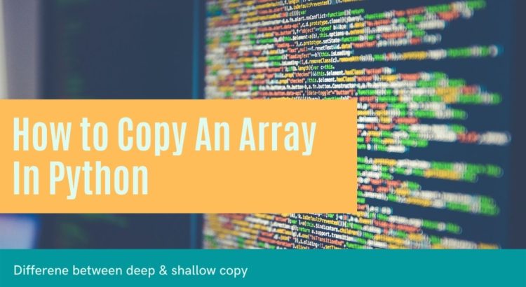 How to Copy An Array In Python